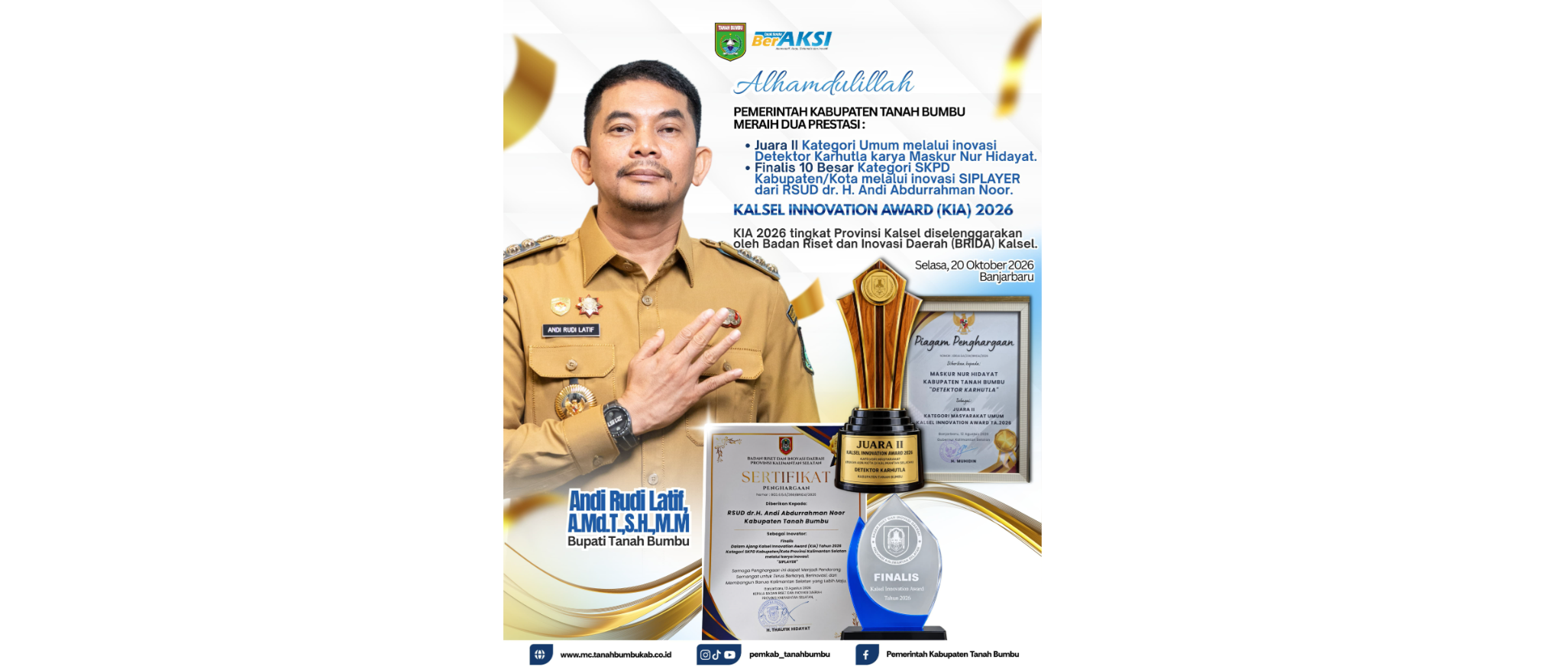 Detektor Karhutla Tanah Bumbu Raih Juara II Kalsel...